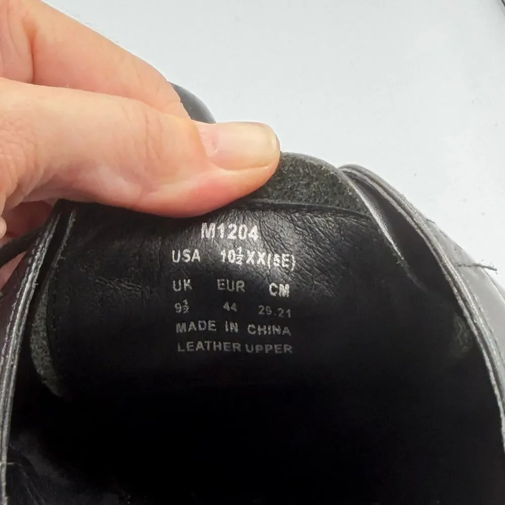 Propet Men's 10.5 XX WIDE Wall Street Black Leather Lace Up Office Work Oxfords